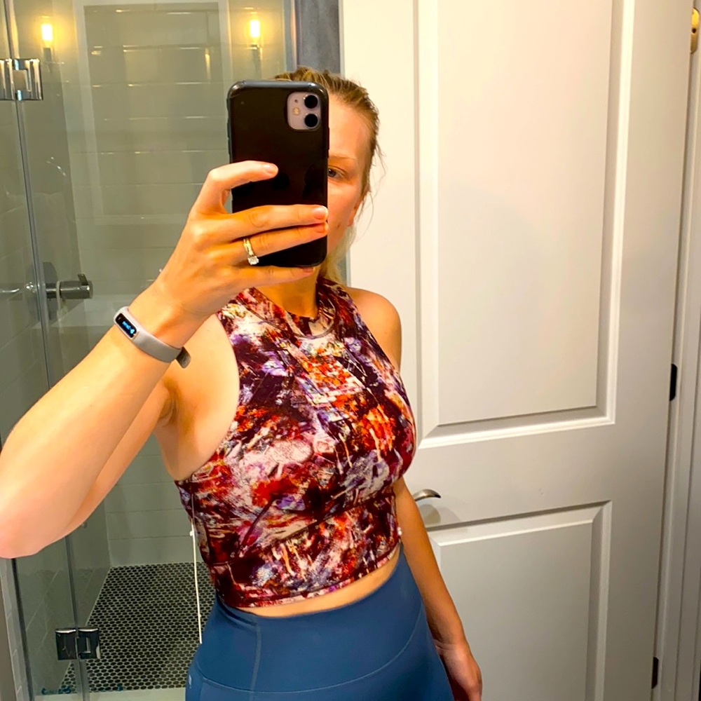 High neck bra crop top.